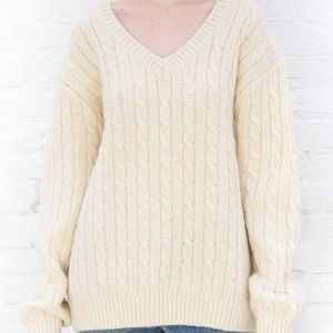 Brandy Melville nikki heavy wool cable knit sweater